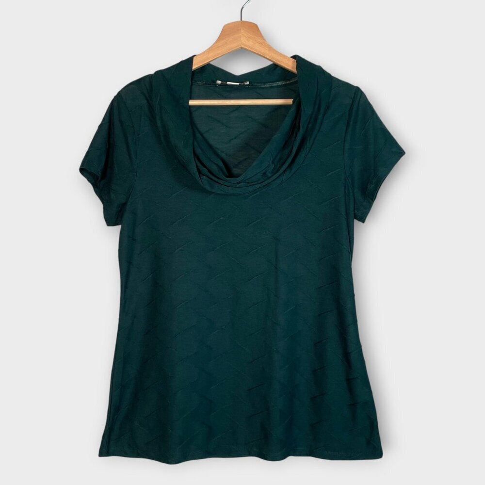π¦ Coldwater Creek Cowl Neck Top MEDIUM Short Sleeve Green
